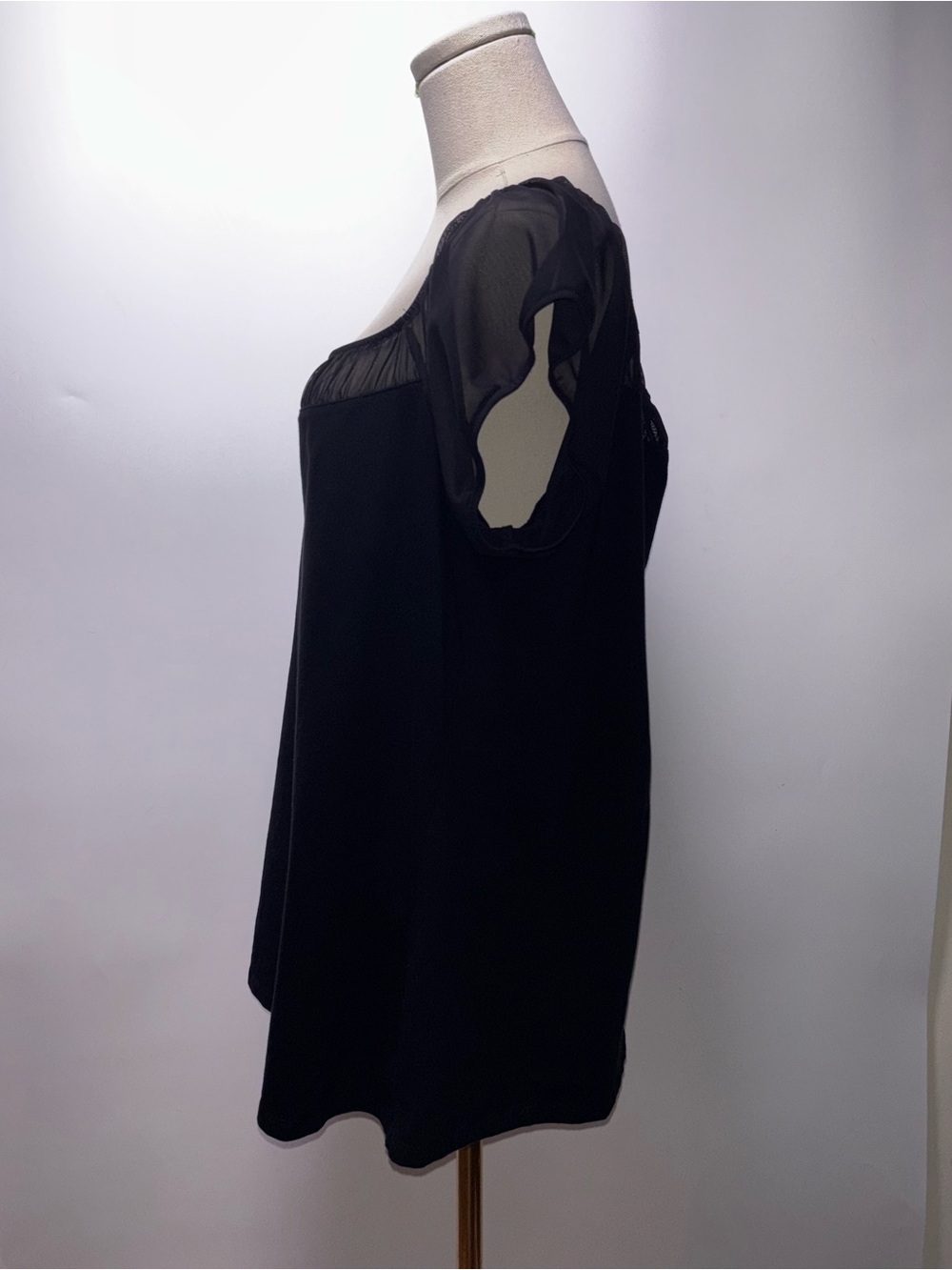 Torrid Black Square-Neck Flutter Sleeve Top Size 3 = 3X - Picture 3 of 8